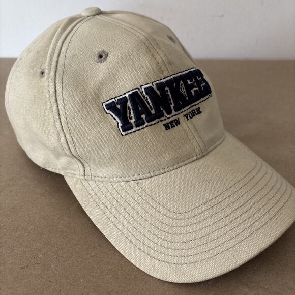 Vintage NEW YORK YANKEES Hat Sports Specialties Beige Embroidered Cap